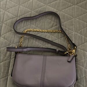 Fossil Purple and Gold Shoulder Bag with Chain Strap